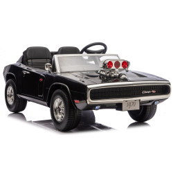 Akumulatora darbināma melna automašīna Dodge Charger R/T DLS-K12