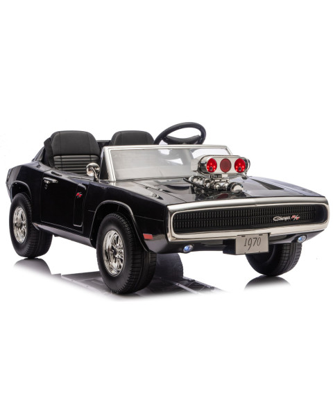 Akumulatora darbināma melna automašīna Dodge Charger R/T DLS-K12