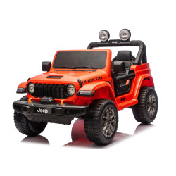 Oranžs elektriskais automobilis Jeep Rubicon DK-JWR556