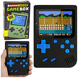 Melnā spēļu konsole „Retro 108 in 1“ ar LCD ekrānu