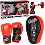 Boksa sporta komplekts: cimdi un treniņu spilventiņš 2-in-1 MUAY THAI