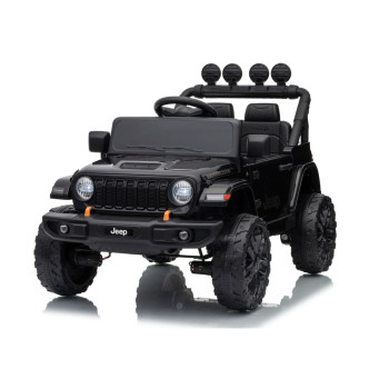 Bērnu melns akumulatora darbināms visurgājējs Jeep Rubicon DK-JWR558