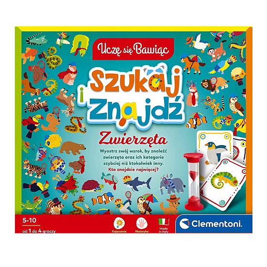 Galda spēle „Meklē un atrodi dzīvniekus” poļu valodā Clementoni 50291
