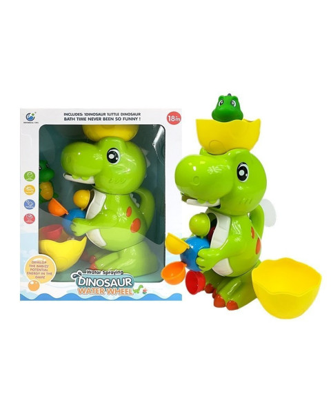 Peldošs dinozaurs ar ūdens sprauslu