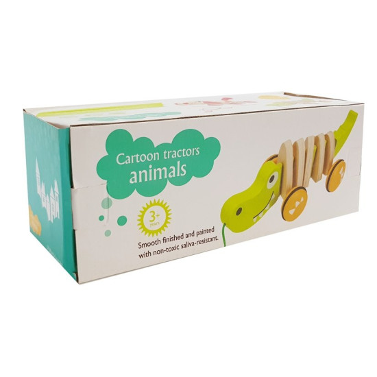 Wooden Crocodile on Wheels 18cm