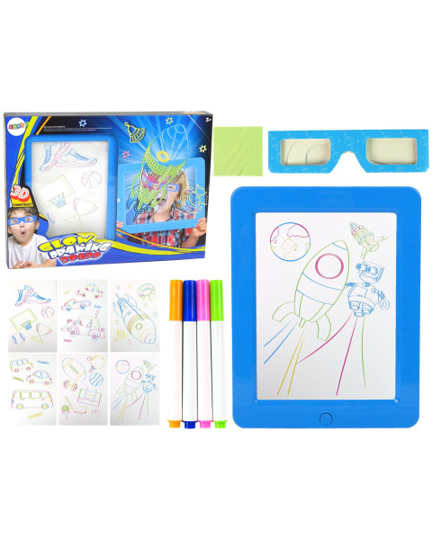 Magic 3D gaismas zilā plāksne un brilles
