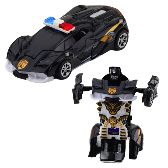 Auto Robot 2in1 Sports Police Car Drive Mix Rotaļlietu automašīnas