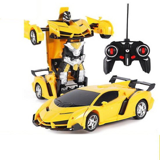 Auto Robot Transformer + Remote Control Deformed Car 2in1 Multifunctional Colour Yellow Rotaļlietu automašīnas