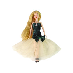 Garā matu lelle Emīlija ar kaķi un ziediem