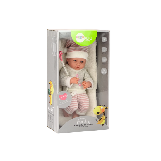 Lelle mazulis ar rozā knupīti un drēbēm Leļļu un spēļu komplekti