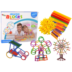 Celtniecības nūju, salmiņu un kluču komplekts