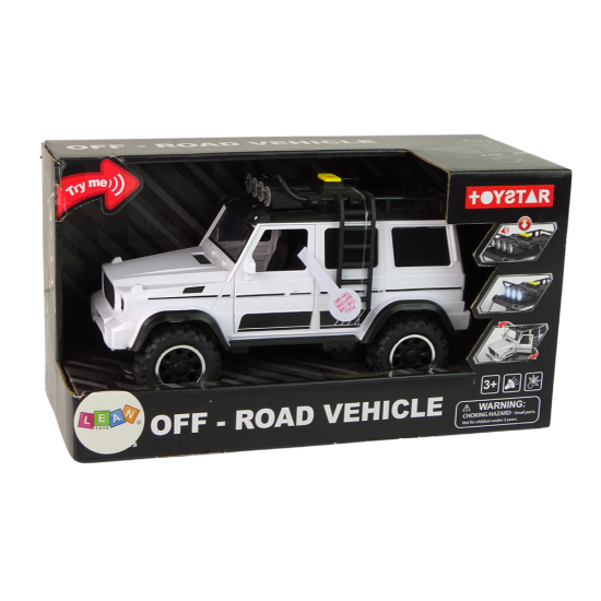 Car Car Off-Road White Sound Lights Vehicle 1:14 Rotaļlietu automašīnas
