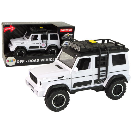 Car Car Off-Road White Sound Lights Vehicle 1:14 Rotaļlietu automašīnas