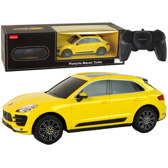 Car R/C Porsche Macan Turbo 1:24 Rastar Yellow Rotaļlietu automašīnas
