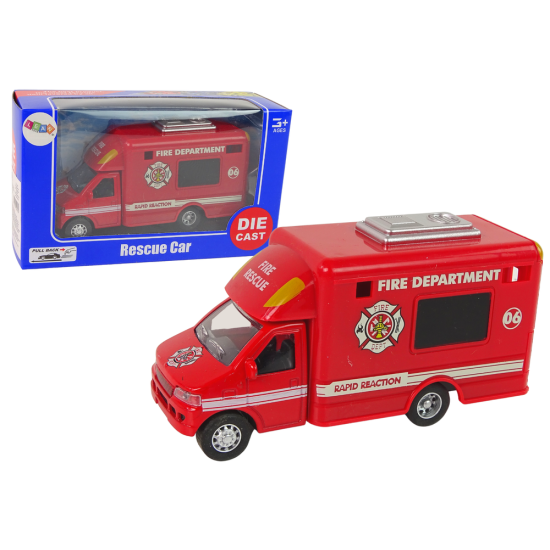 Car Rescue Vehicle Police Fire Brigade Friction Drive 3 Models Rotaļlietu automašīnas