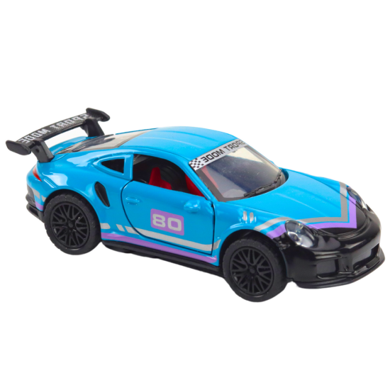 Car Sports Car 1:32 Friction Drive Metal Turquoise Rotaļlietu automašīnas
