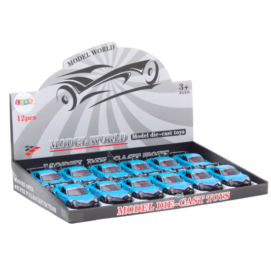 Car Sports Car 1:32 Friction Drive Metal Turquoise Rotaļlietu automašīnas