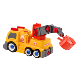 Saliekama oranža kravas automašīna