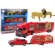 Circus Animals Vehicle Set The Circus Animals Truck + Car with Trailer Rotaļlietu automašīnas
