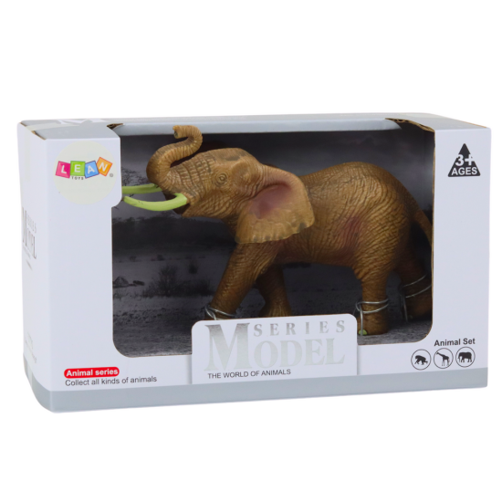 Kolekcionējama brūnā Āfrikas ziloņa figūriņa ar paceltu snuķi Dzīvnieku figūriņas