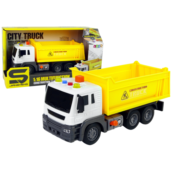 Construction Vehicle Tipper Truck 1:16 Yellow Lift Trailer Toy cars