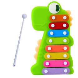 Mūzikas zaļais dinozaura formas ksilofons