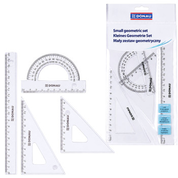 Neliels ģeometrijas komplekts ar 20 cm lineālu