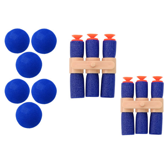 5 vienā komplektā ar sarkanu pistoli un piederumiem Šautenes