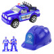 Large Police Car Figures Helmet Set for Children Blue Rotaļlietu automašīnas