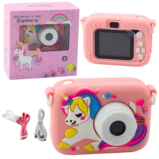 Digital Camera For Kids Unicorn Pink 48Mpx HD 1080P Saimnieki