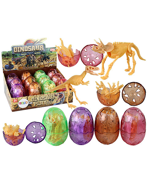 Atverami dinozauru olas ar dinozauru figūrām 16cm