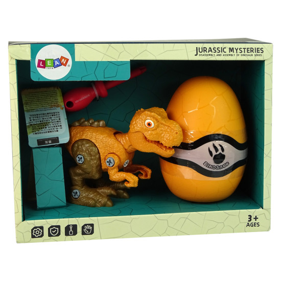 Oranžs dinozaura ola ar armatūru dinosaura. Dinozauri