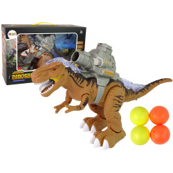 Rūdains dinozaurs ar katapultu