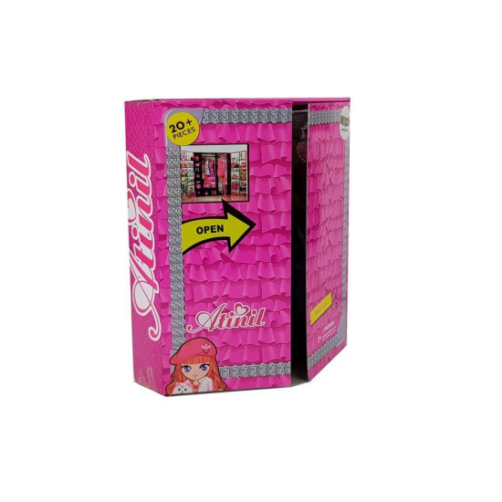 Lelle ar violetu kleitu un aksesuāriem Leļļu un spēļu komplekti