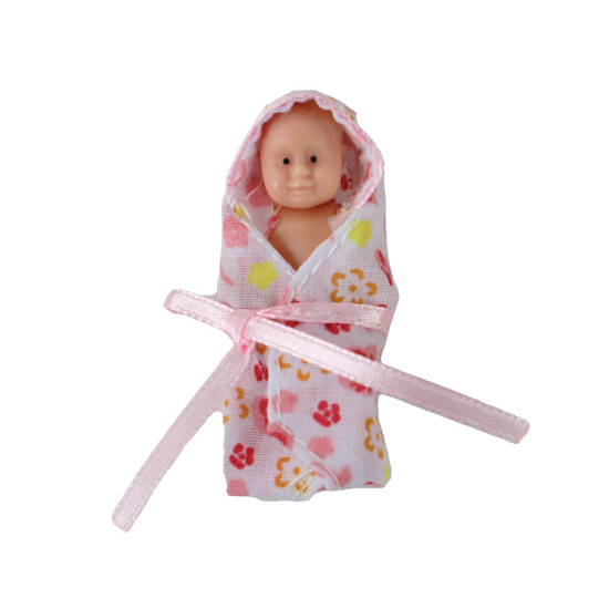 Lellīšu ģimene ar zīdaini un ziedainu segumu Leļļu un spēļu komplekti