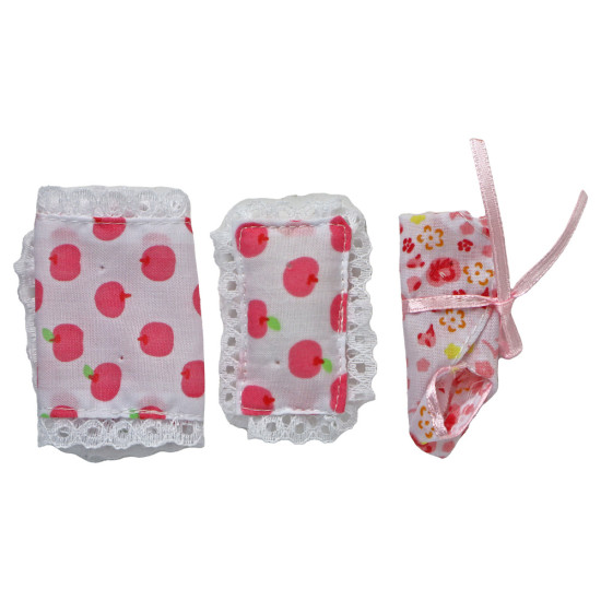 Lellīšu ģimene ar zīdaini un ziedainu segumu Leļļu un spēļu komplekti