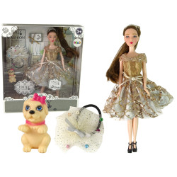 Lelle Emīlija ar gariem matiem un sunīti