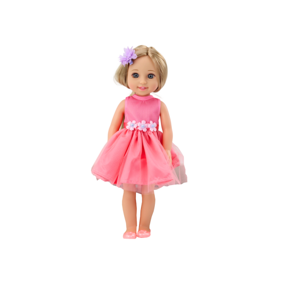 Garā matu lelle ar kleitu un ķemmi 38 cm Leļļu un spēļu komplekti