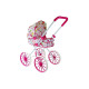 Doll Pram Retro Big Wheels Flowers Leļļu un spēļu komplekti
