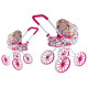 Doll Pram Retro Big Wheels Flowers Leļļu un spēļu komplekti