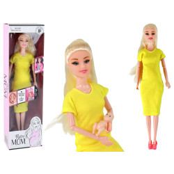 Grūtniece lelle ar dzeltenu kleitu