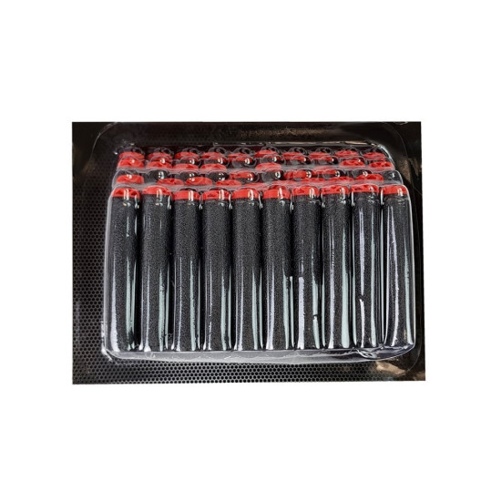 Liels sarkans/melns šautene ar patronām un tēmēklīti. Šautenes