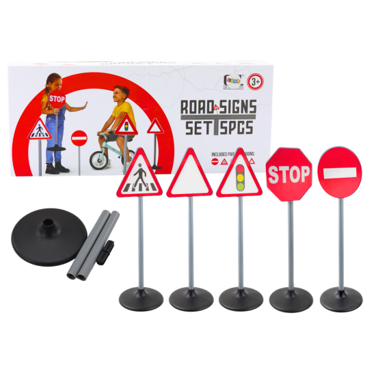 Educational Road Signs Warning Set 5 Pcs 70cm Saimnieki