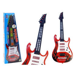 Elektriskā sarkanā ģitāra bērniem ar gaismas un melodijas efektu