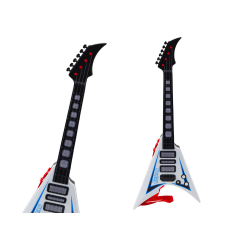 Balta elektriskā ģitāra bērniem ar gaismas un melodiju efektiem