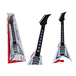 Balta elektriskā ģitāra bērniem ar gaismas un melodiju efektiem