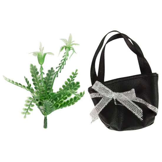 Modelis lelle Emīlija ar somiņu un ziediem Leļļu un spēļu komplekti