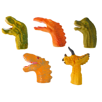 Dinozauru formas pirkstu leļļu komplekts 5 gb