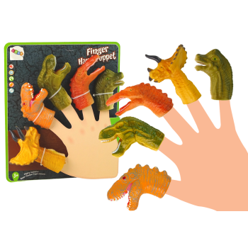 Dinozauru formas pirkstu leļļu komplekts 5 gb
