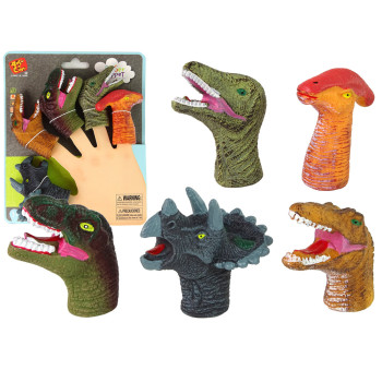 Krāsainas dinozauru formas pirkstu leļļas